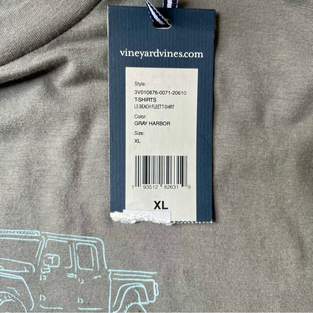 NWT Vineyard Vines boys long sleeve Gray Harbor Beach Fleet shirt XLarge (18) - Picture 3 of 4